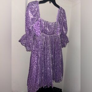 Unique Vintage Smak Parlour Purple Patterned Dress